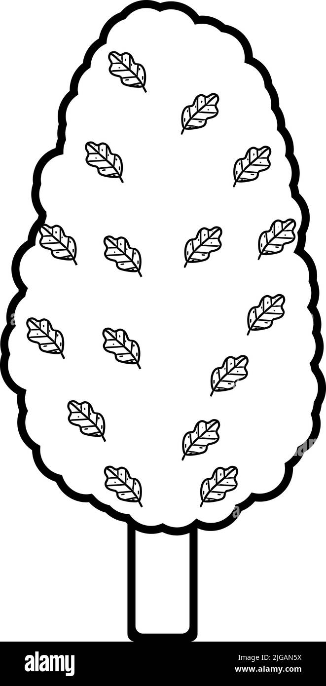 Tree with leaves icon. Simple outline vector of autumn set for UI and ...