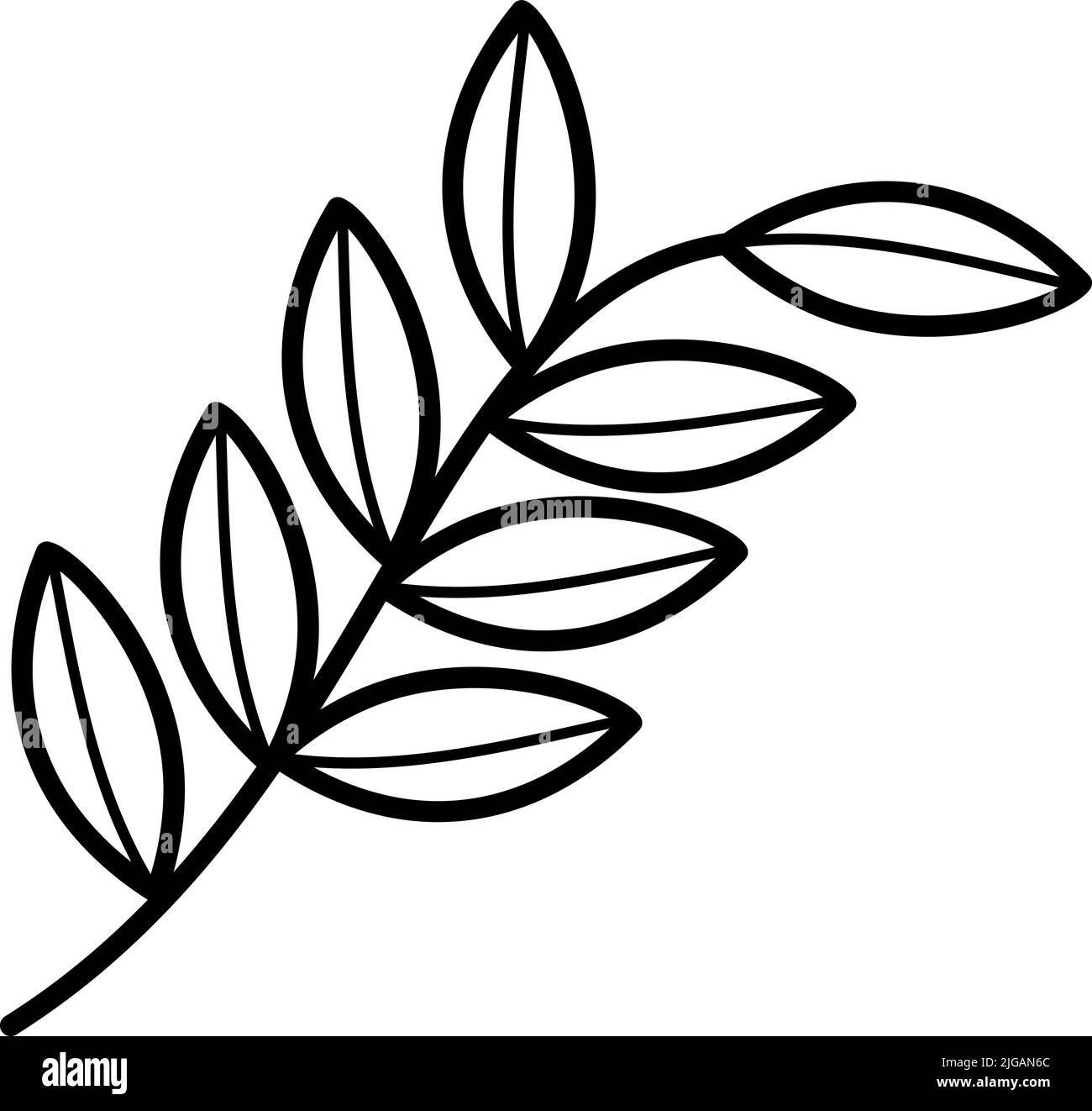Branch with leaves icon. Simple outline vector of autumn set for UI and ...