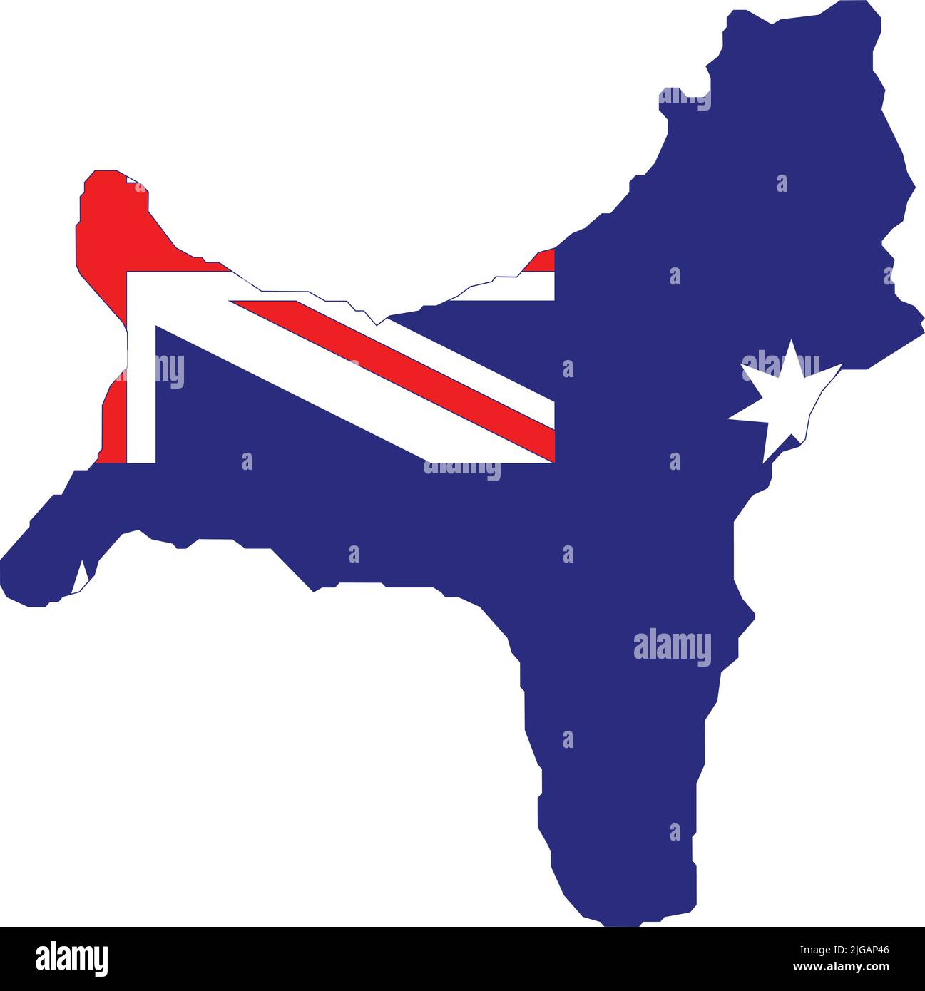 Flag map of CHRISTMAS ISLAND, AUSTRALIA Stock Vector