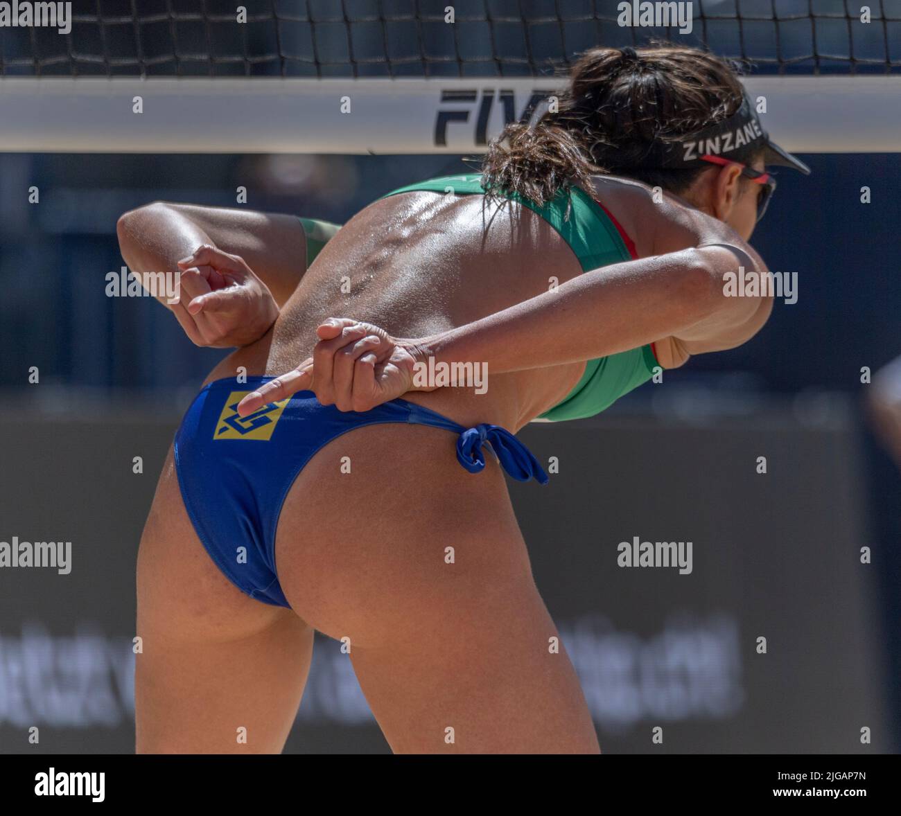 Gstaad Switzerland, 9th July 2022: Barbara of Brazil Team is in action  during Swatch Beach Pro Gstaad 2022 Credit: Eric Dubost/Alamy Live News  Stock Photo - Alamy