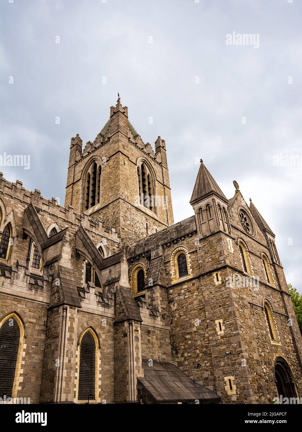 Christ Church Cathedral in the center of Dublin, Ireland. Stock Photo