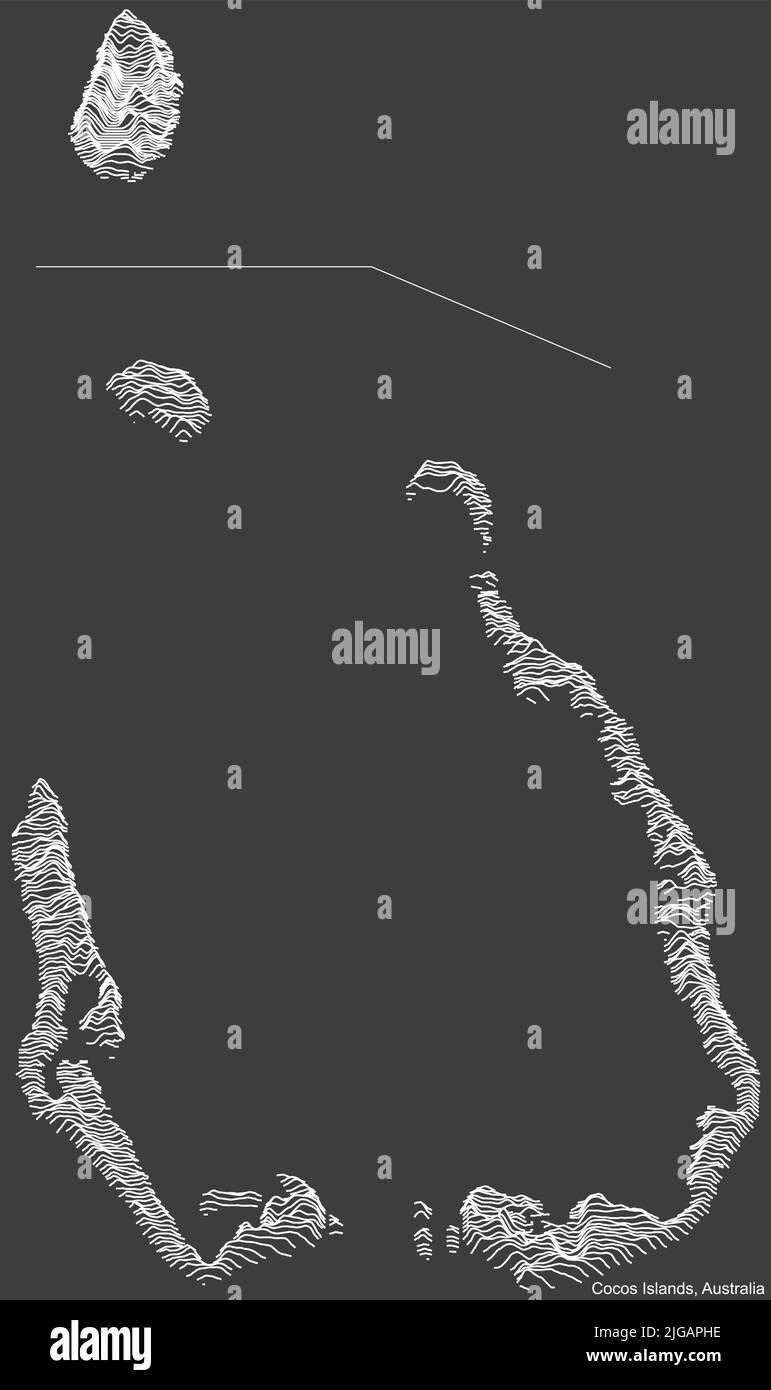 Topographic relief map of COCOS (KEELING) ISLANDS, AUSTRALIA Stock