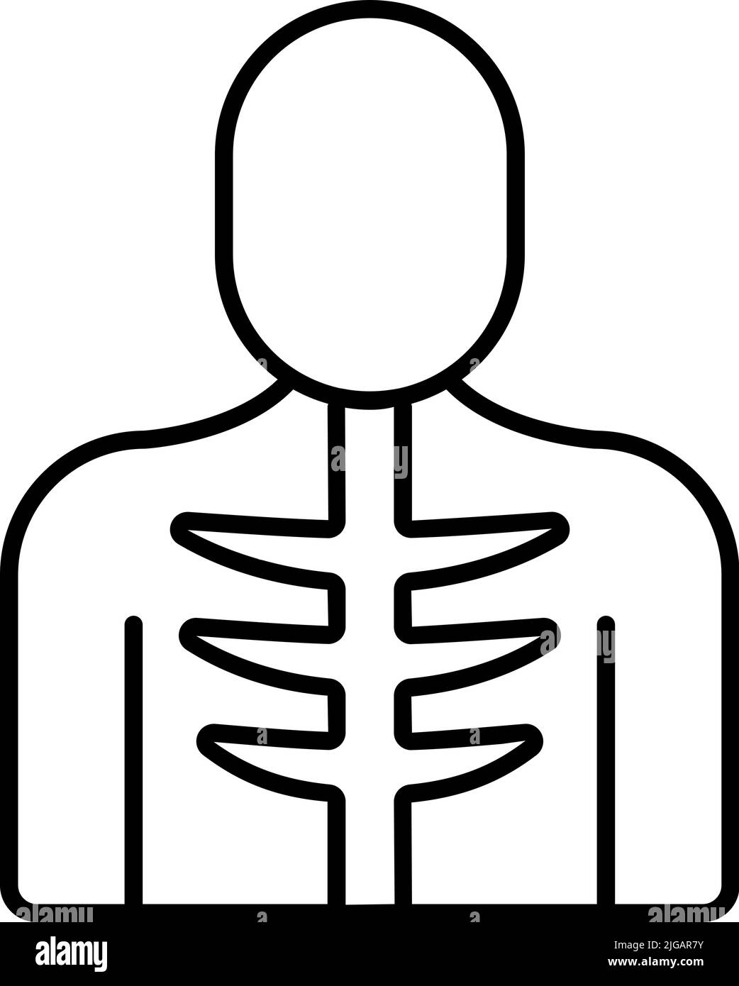 ribs, man, bone icon. Simple thin line, outline vector of Bone injury icons for UI and UX, website or mobile application on white background Stock Vector