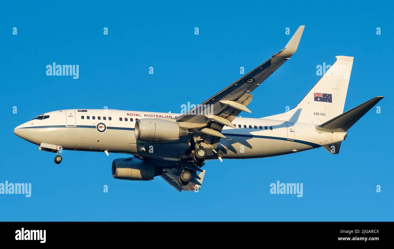 Boeing 737 BBJ VIP jet of the Royal Australian Air Force (RAAF) Stock Photo