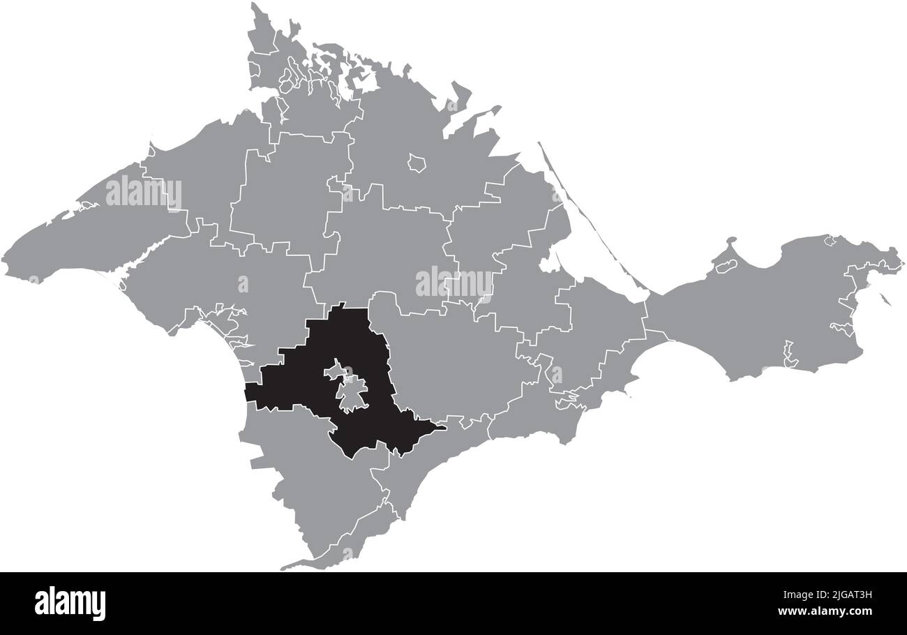 Locator map of the SIMFEROPOL RAION, CRIMEA Stock Vector