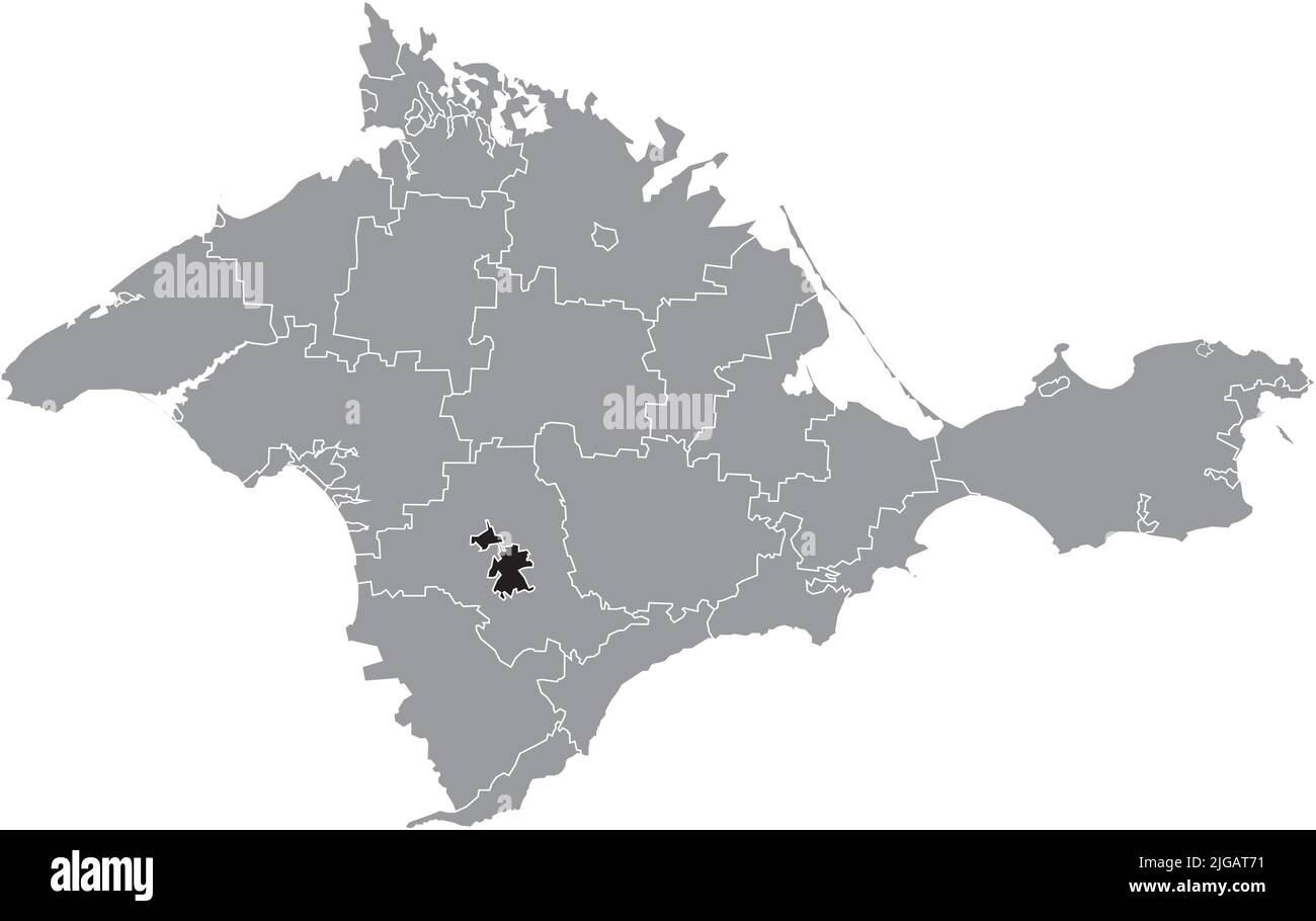 Locator map of the SIMFEROPOL MUNICIPALITY, CRIMEA Stock Vector