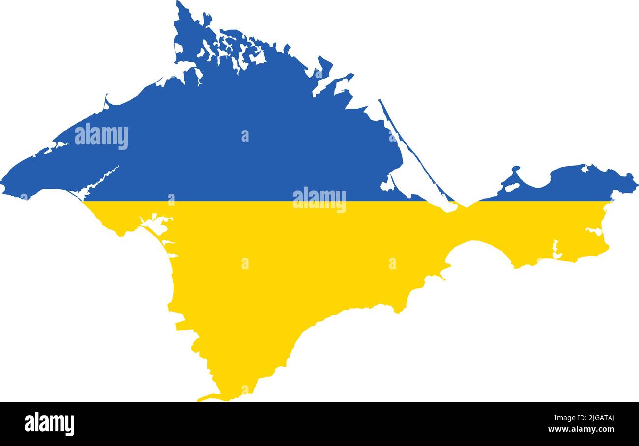 Flag map of the CRIMEA, UKRAINE Stock Vector