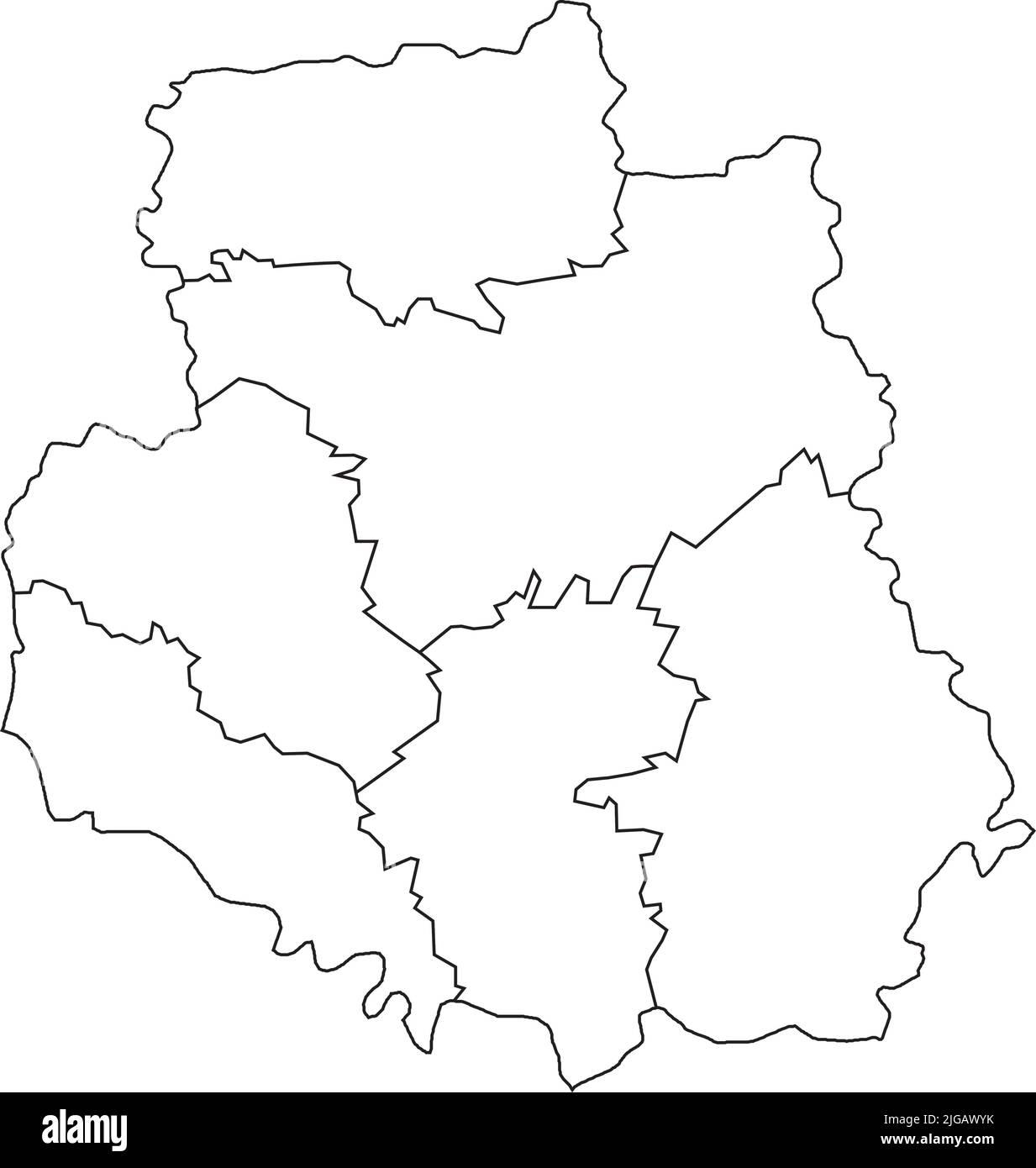 White map of raions of the VINNYTSIA OBLAST, UKRAINE Stock Vector