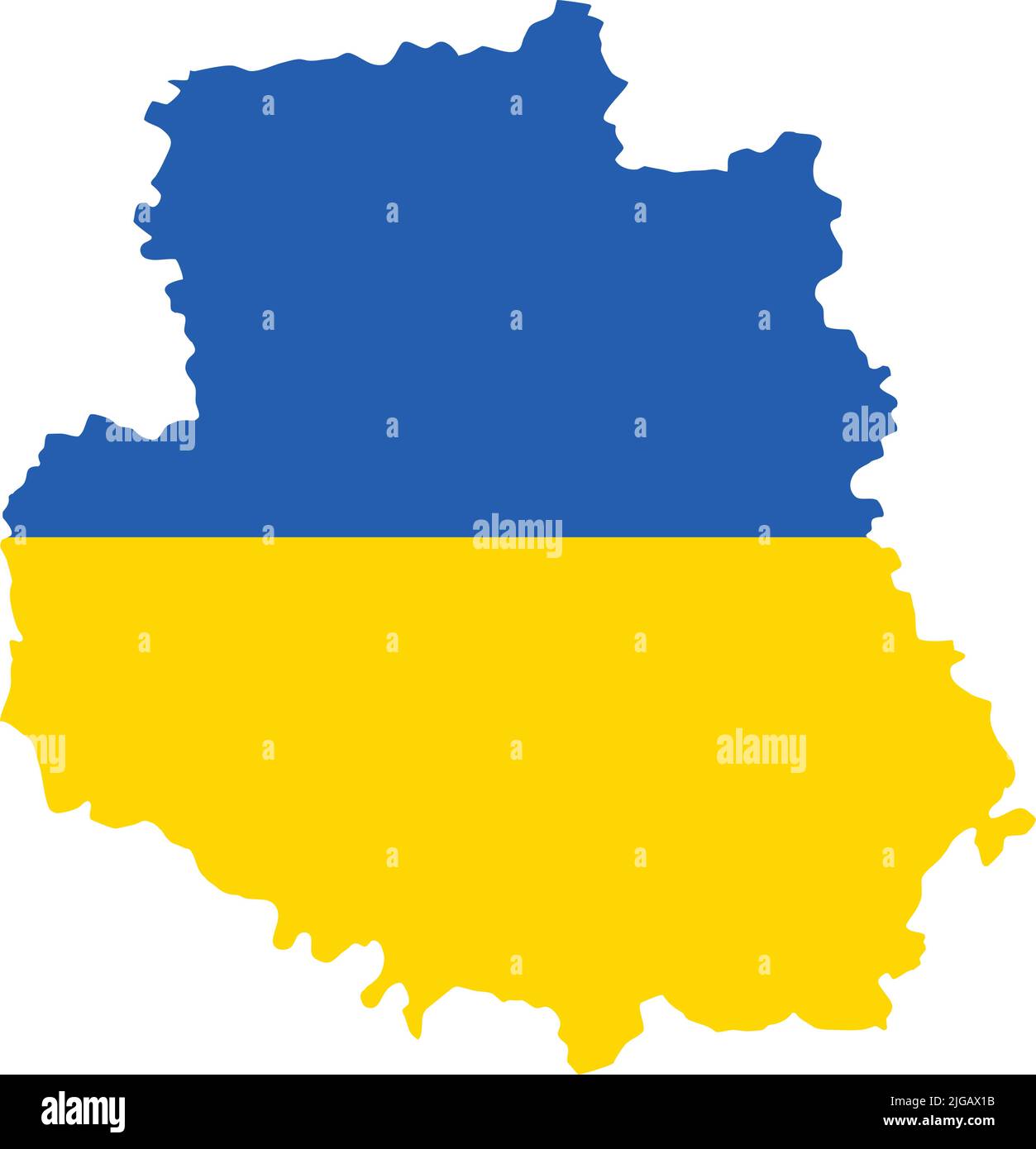 Flag map of the VINNYTSIA OBLAST, UKRAINE Stock Vector