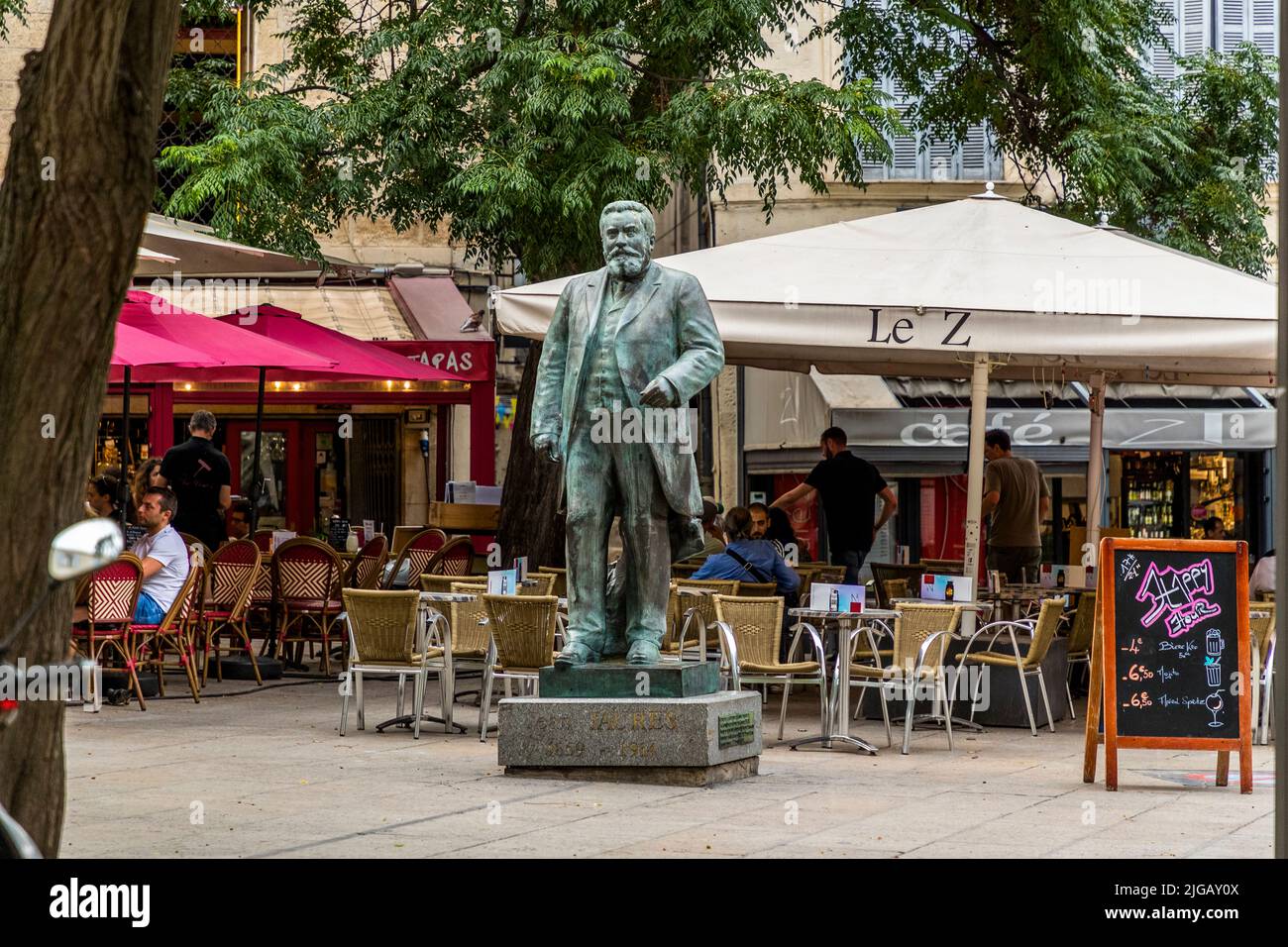Statue of Jean Jaurès in Montpellier, France Stock Photo