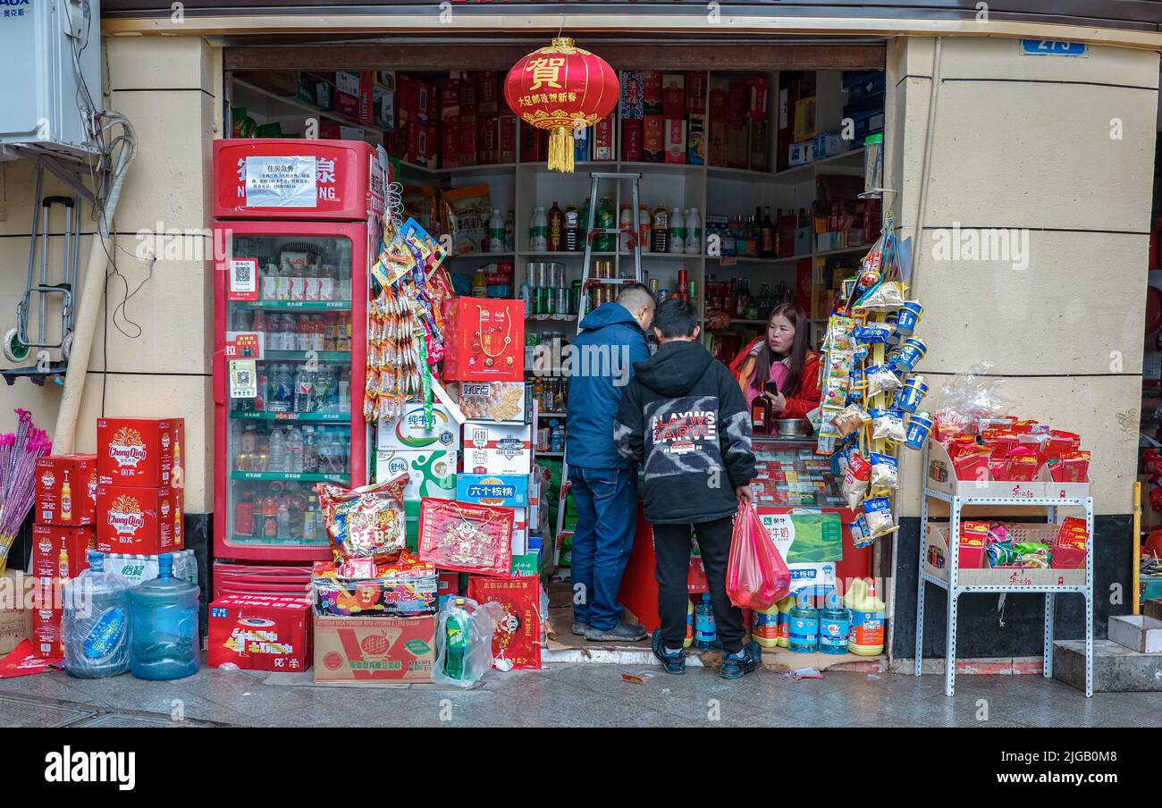 People Shopping At The Entrance Of The Chinese Grocery Store In 