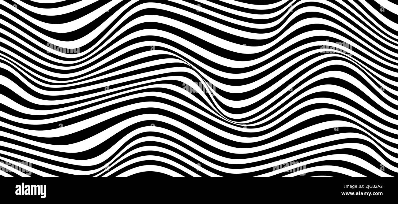 Distorted 3D Lnes background. Abstract  Lines Background. Vector Optical Ilusion Stock Vector