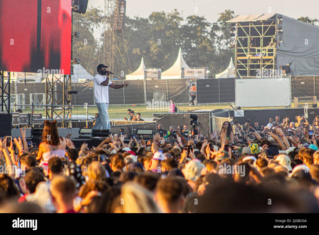 Damso performs at the Les Ardentes music festival in Liege, Friday 08 July  2022. The 15th edition of the festival is taking place from July 7 to July  10. The 2020 and