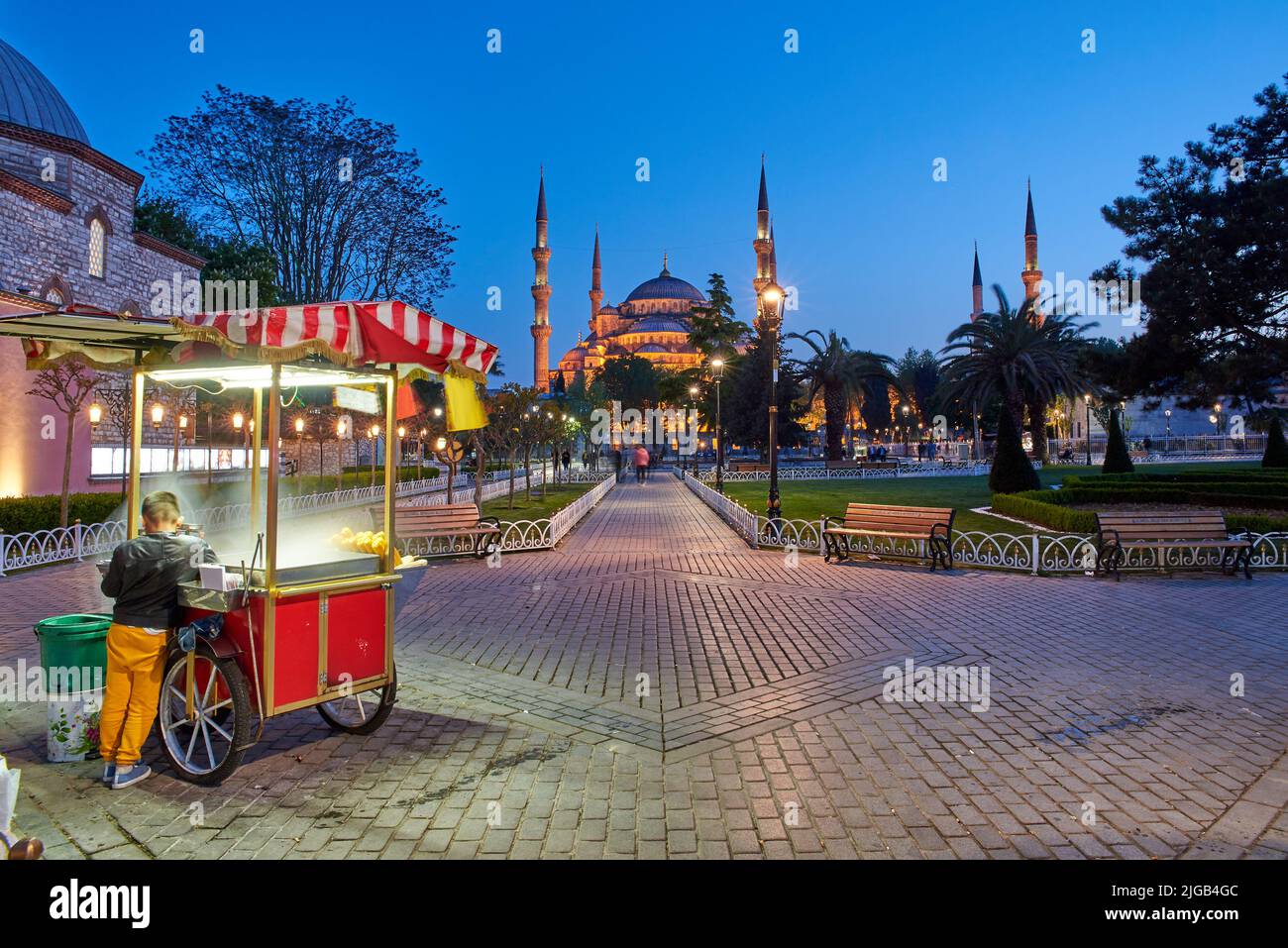 The Sultan Ahmed Mosque in Istanbul during sunset Stock Photo - Alamy