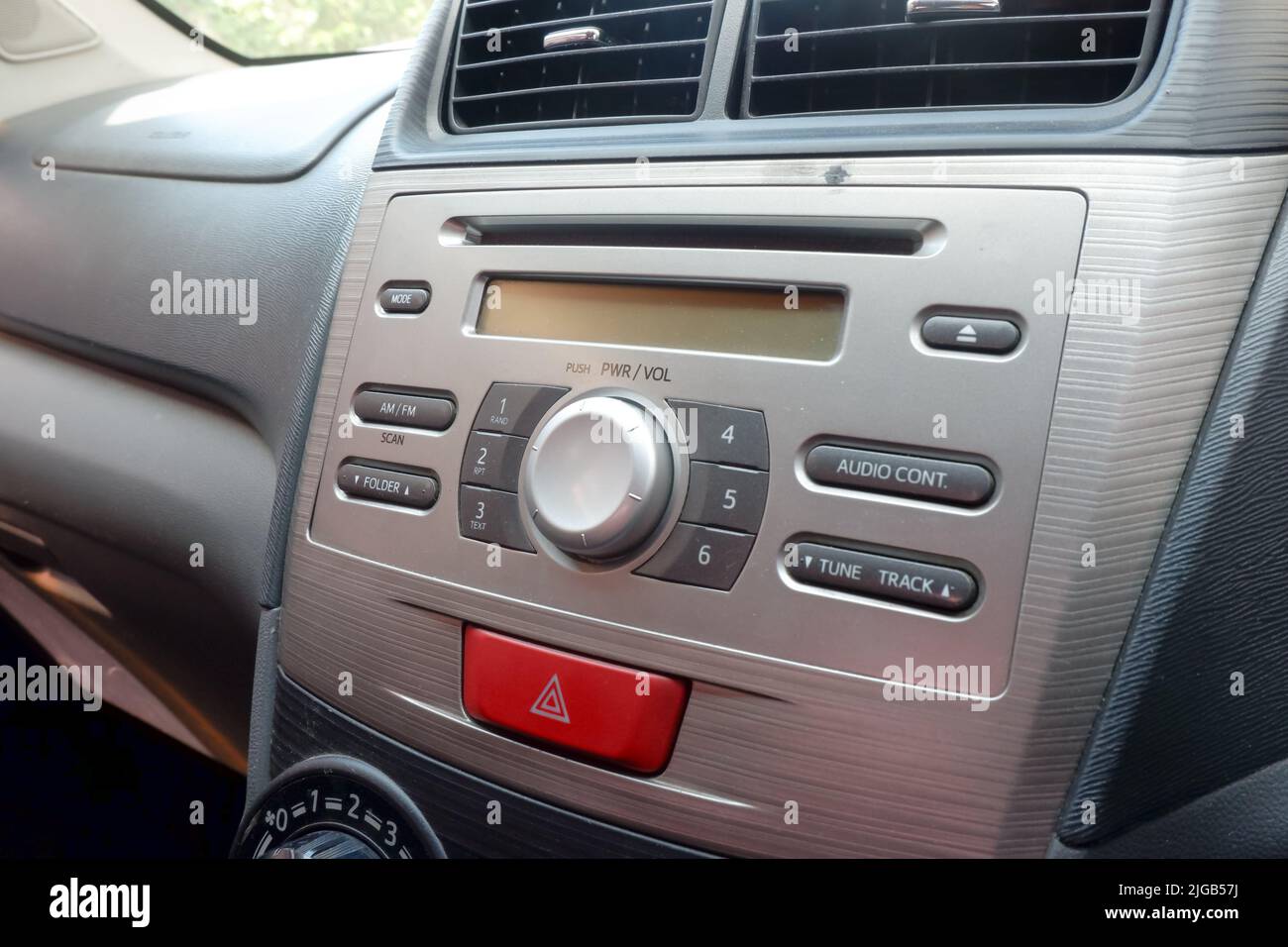 car portable radio. car interior Stock Photo Alamy