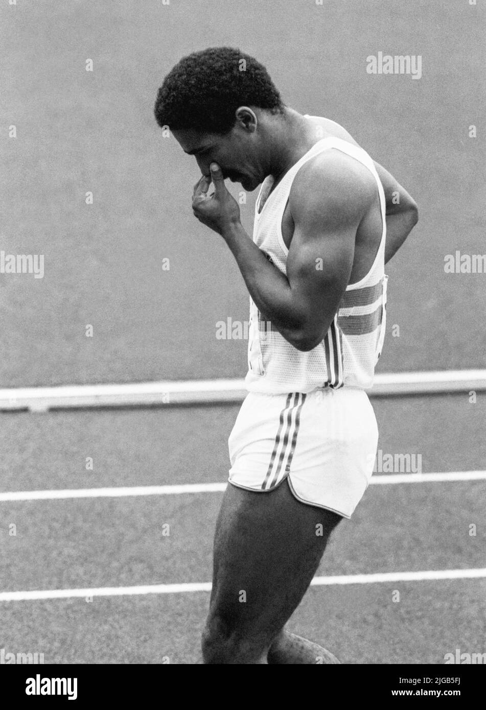 IAAF WORLD ATHLETIC CHAMPIONSHIP HELSINKI 1983 DALEY THOMPSON Great Britain Decathlon gold medalist Stock Photo