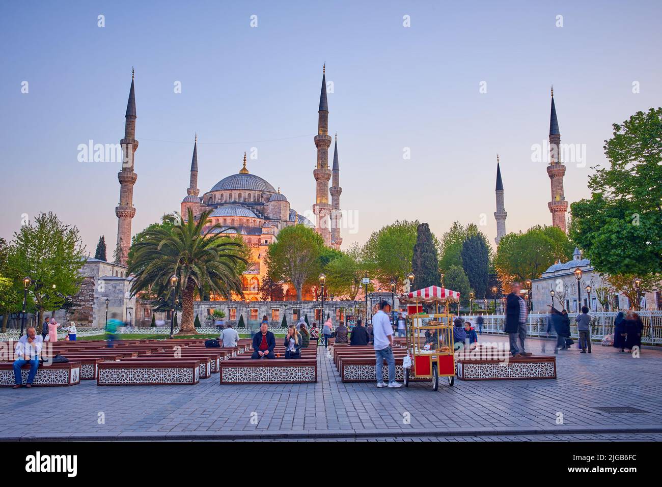 The Sultan Ahmed Mosque in Istanbul at sunset time Stock Photo - Alamy