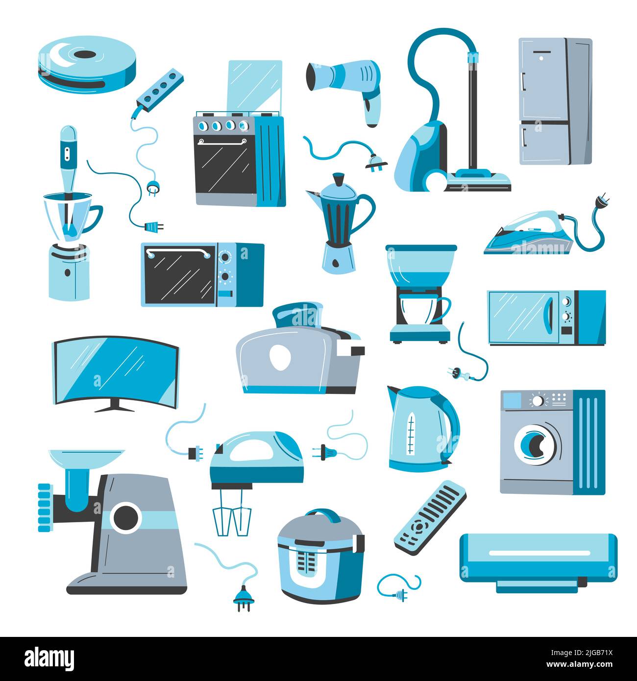 Home appliances for kitchen and bathroom vector Stock Vector Image