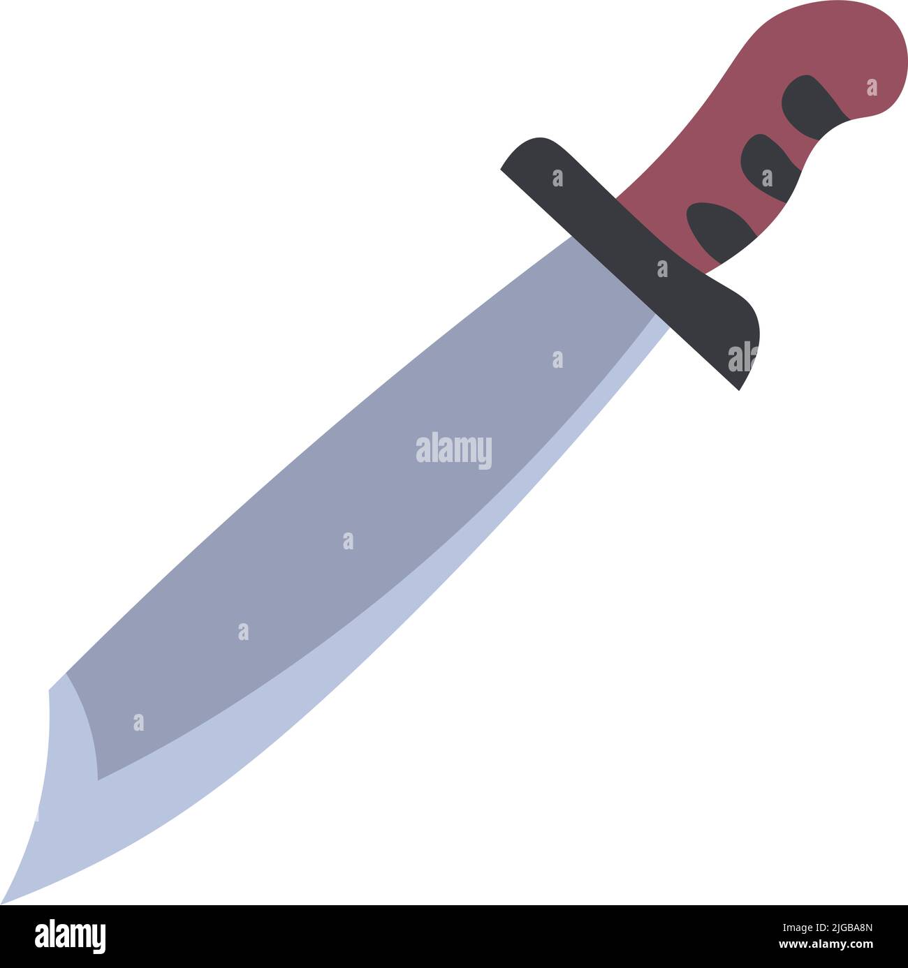Old sword or long sharp knife, weapon for fight Stock Vector