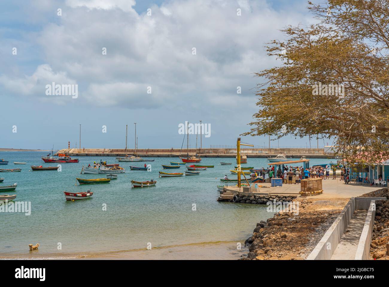 PALMEIRA, CAPE VERDE - JUNE 22.2022: Palmeira town view on Cape Verde
