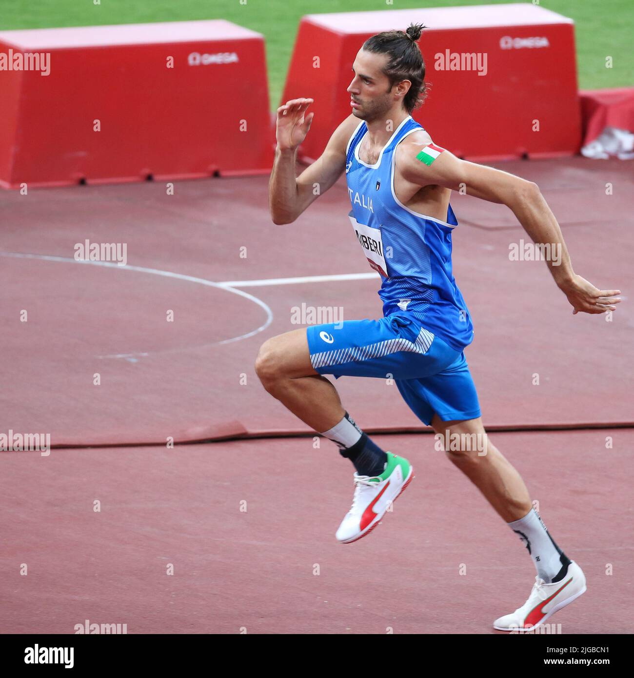 August 01st, 2021 Tokyo, Japan Gianmarco Tamberi of Italy in action
