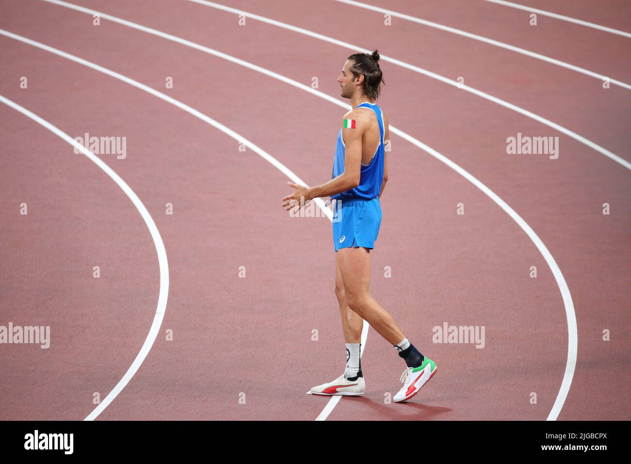 August 01st, 2021 Tokyo, Japan Gianmarco Tamberi of Italy in action
