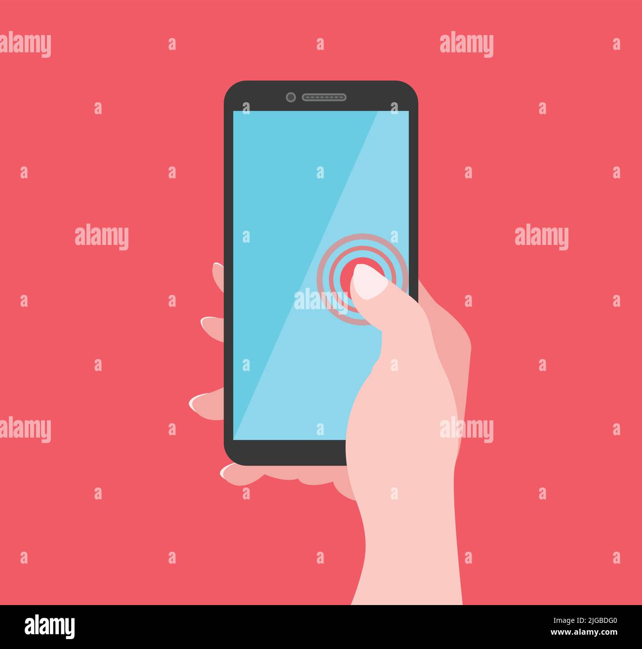 Mobile Phone Illustration Flat Design Smartphone Hand Template ...