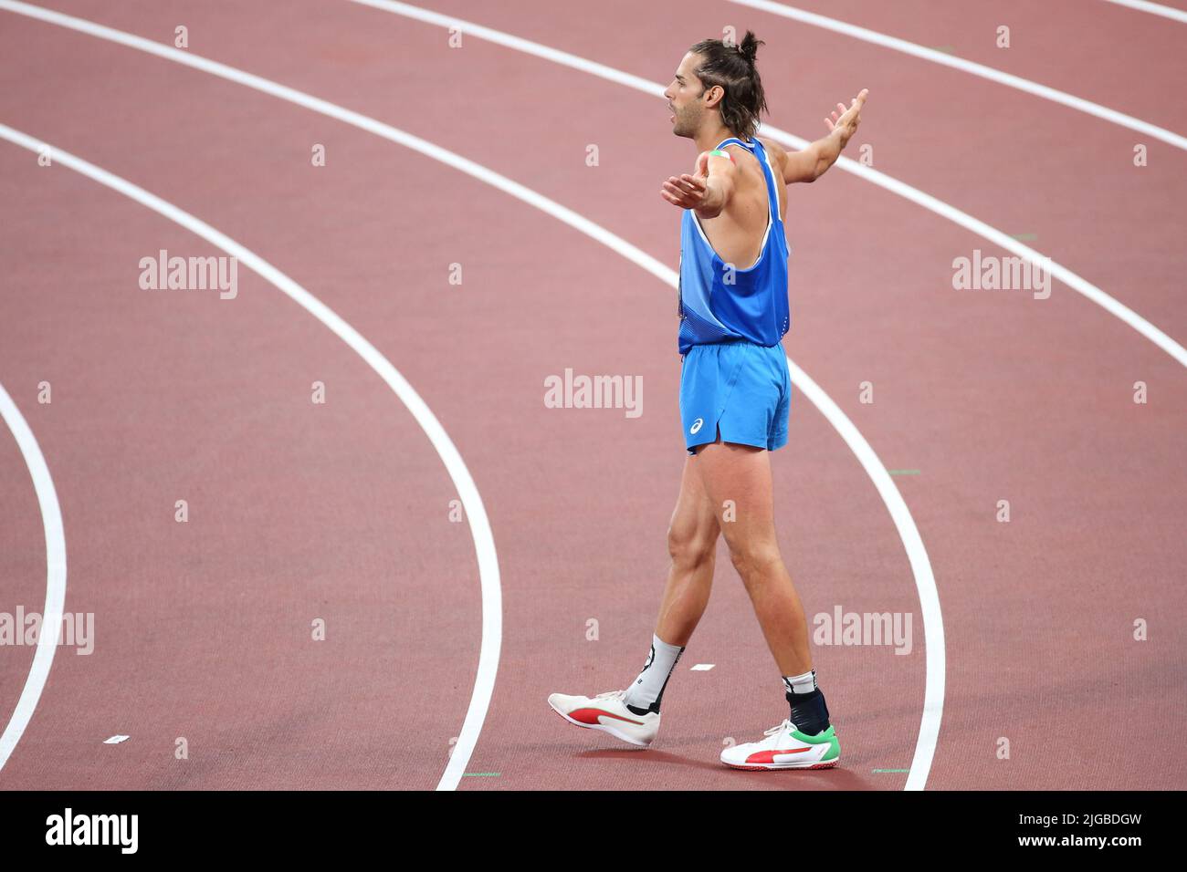 August 01st, 2021 Tokyo, Japan Gianmarco Tamberi of Italy in action