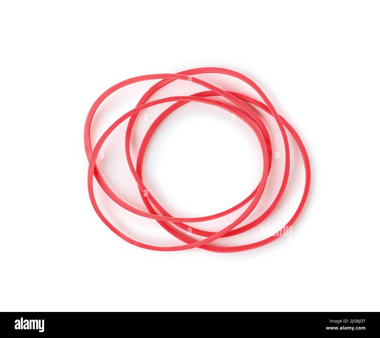 Red rubber bands isolated on white background Stock Photo - Alamy