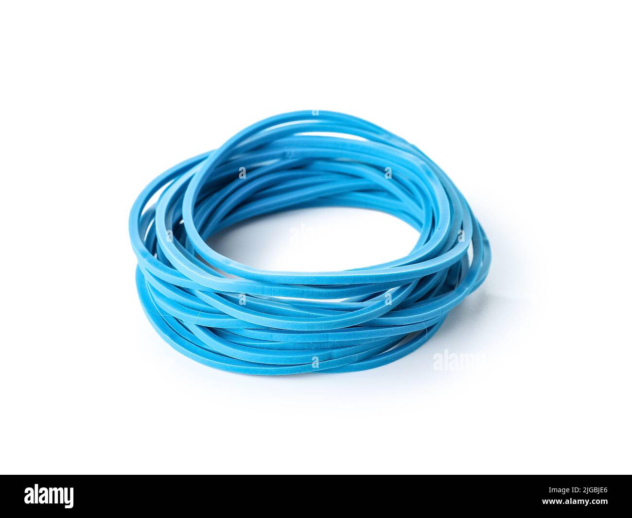Stack of blue rubber bands isolated on white background Stock Photo Alamy