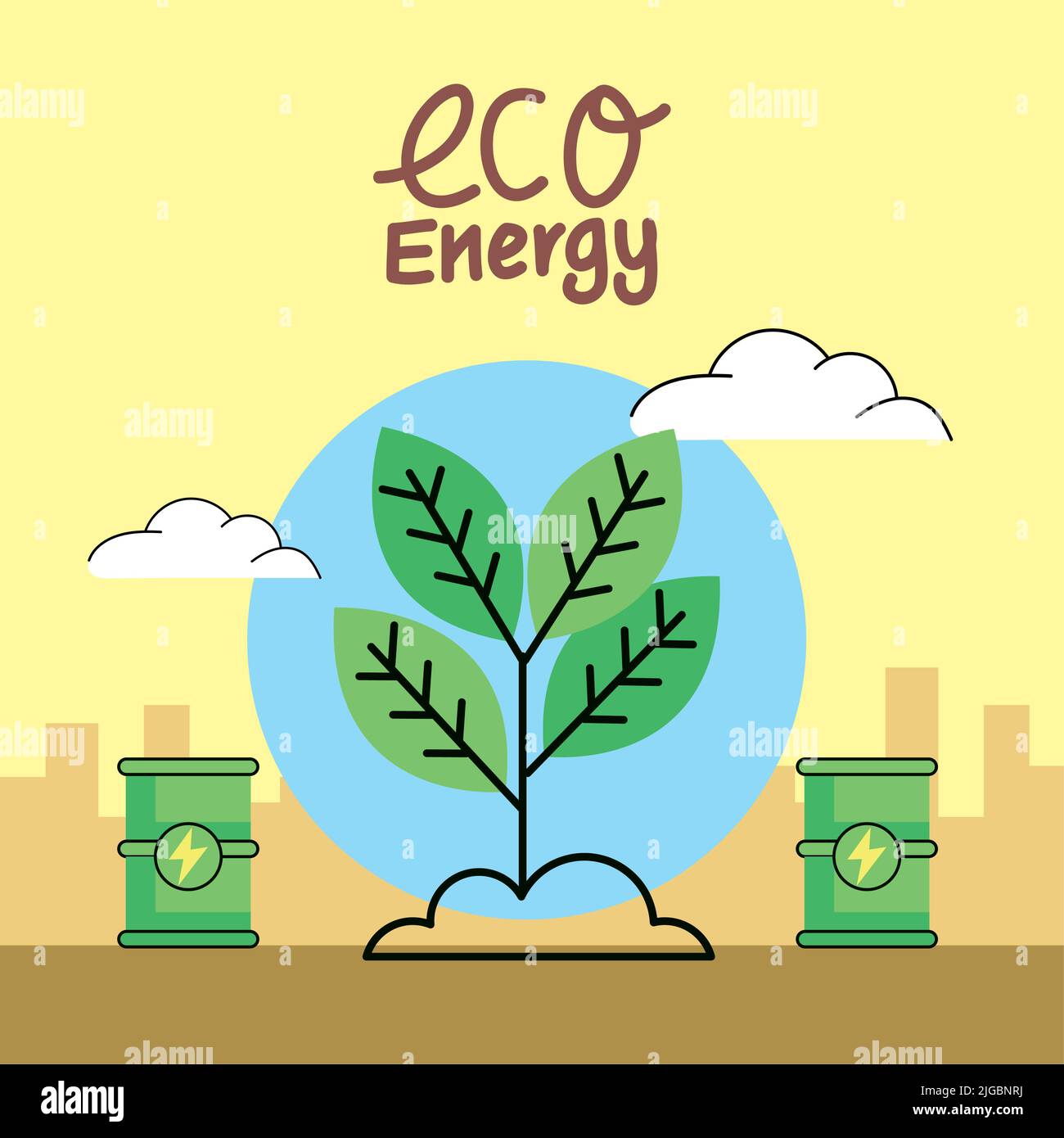 eco energy lettering with plant Stock Vector Image & Art - Alamy