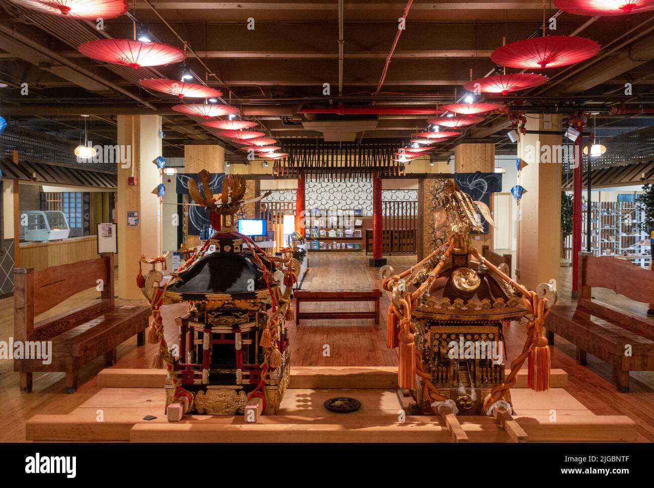 Japanese small businesses in Japan village loft in Industry City sunset