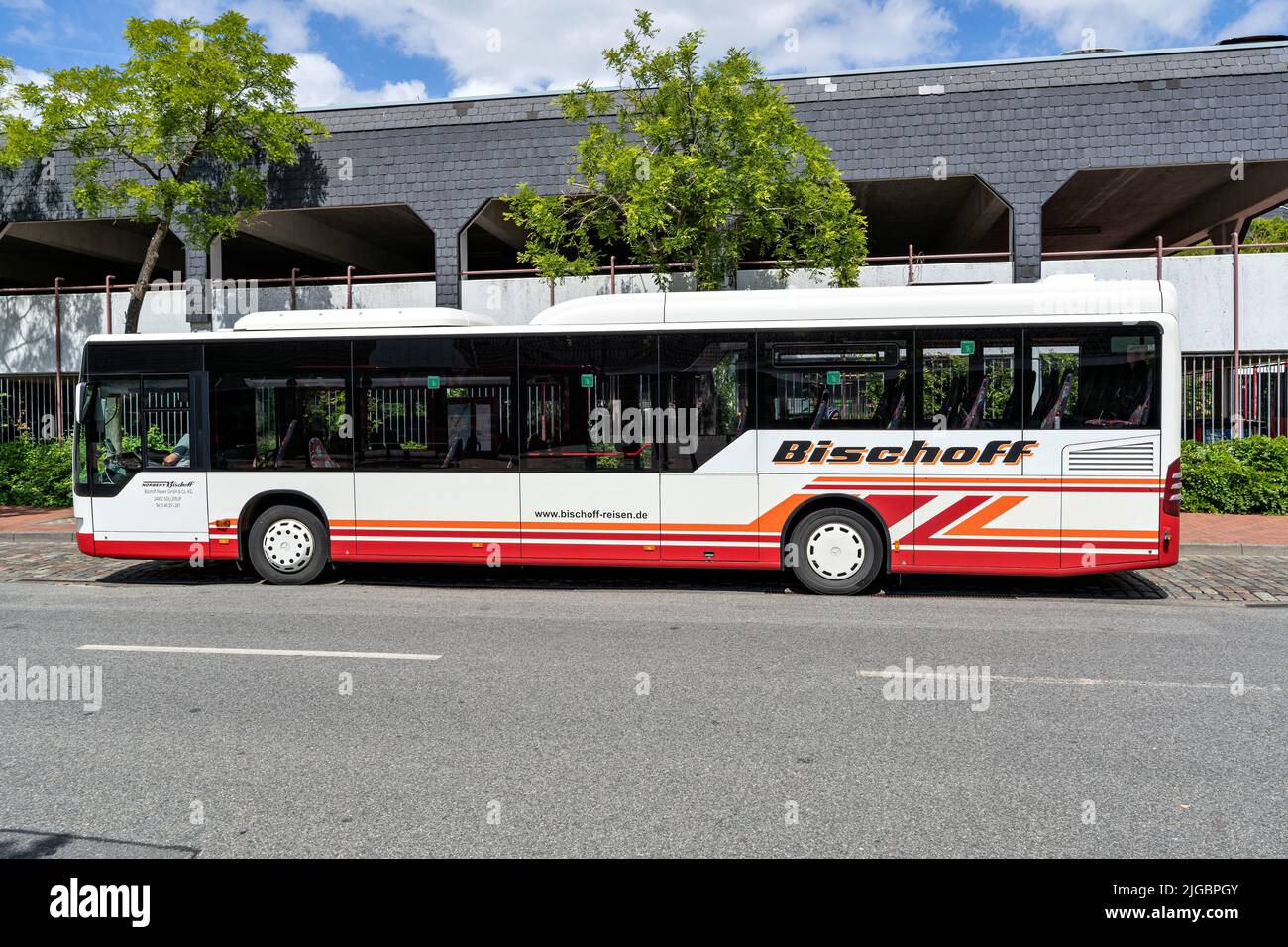 Bischoff Reisen bus in Schleswig, Germany Stock Photo