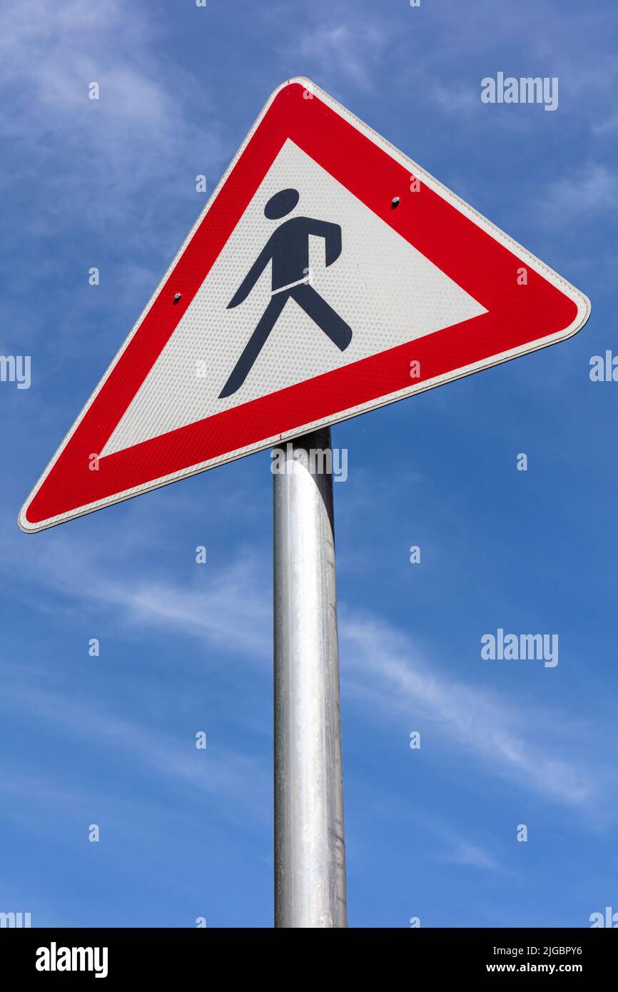 German road sign pedestrians Stock Photo Alamy