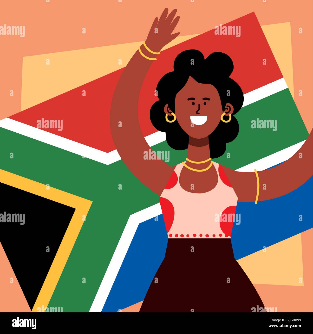 happy heritage day woman with flag Stock Vector Image & Art Alamy