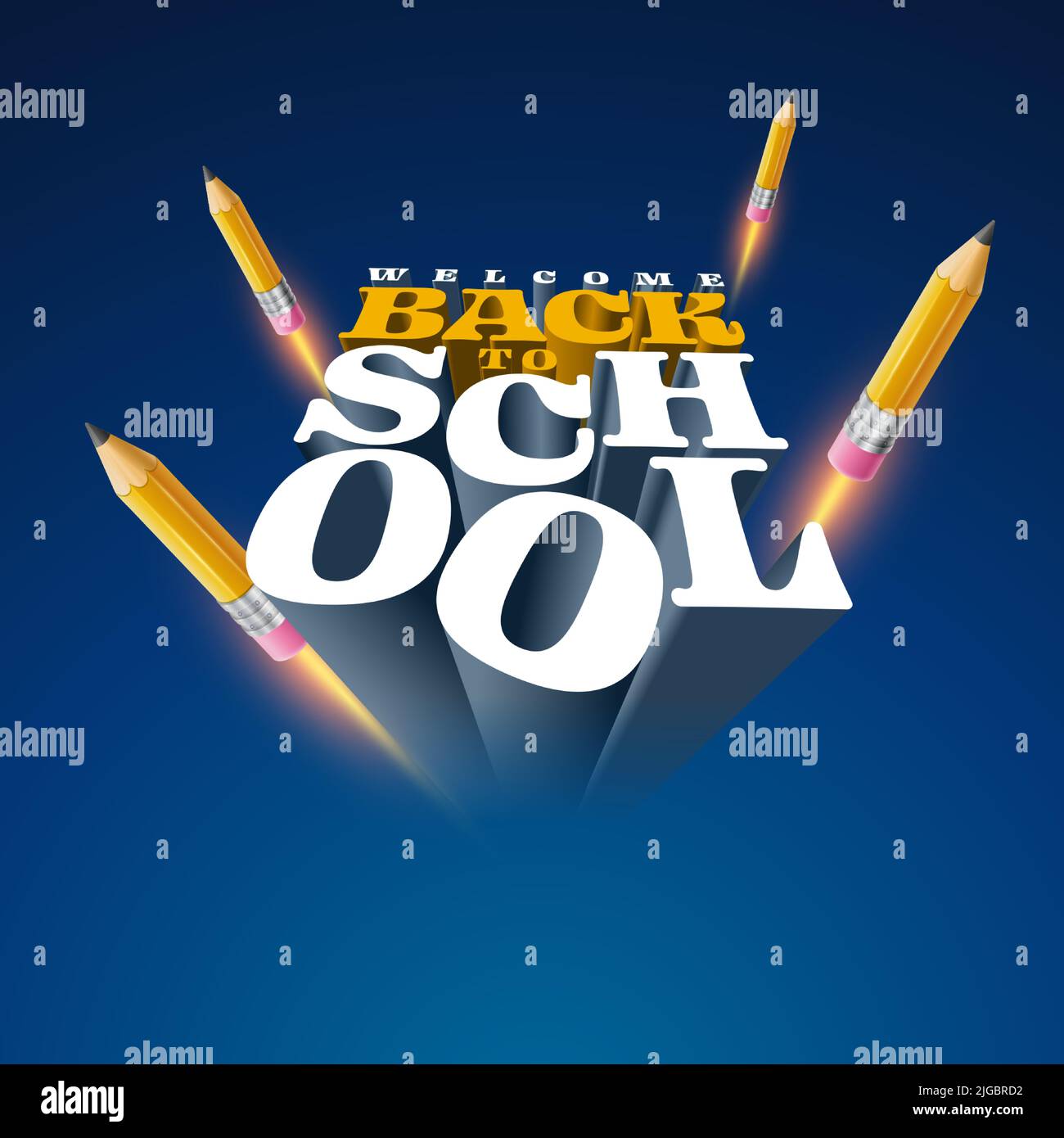Welcome Back to School typographic vector design Stock Vector