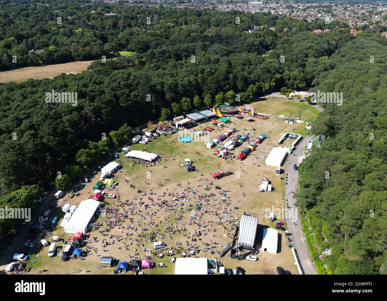 Bournemouth, UK. Saturday 9 July 2022. Bournemouth Pride gets underway in Meyrick Park after a town centre pride parade Credit: Thomas Faull/Alamy Live News Stock Photo