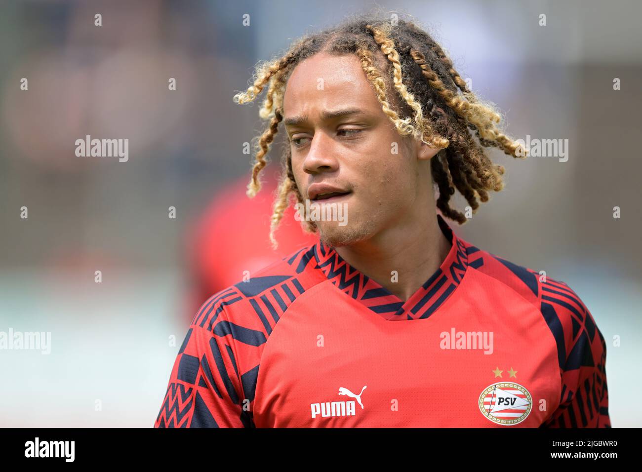 GUTERSLOH - Xavi Simons of PSV Eindhoven during the friendly match between  Arminia Bielefeld and PSV Eindhoven at the Heidewald Stadium on July 9,  2022 in GŸtersloh, Germany. ANP GERRIT VAN COLOGNE