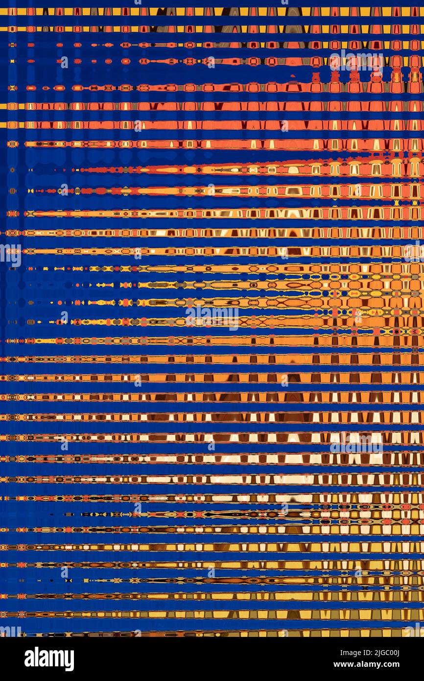 Vertical abstract geometric stripes of pattern navy blue orange red