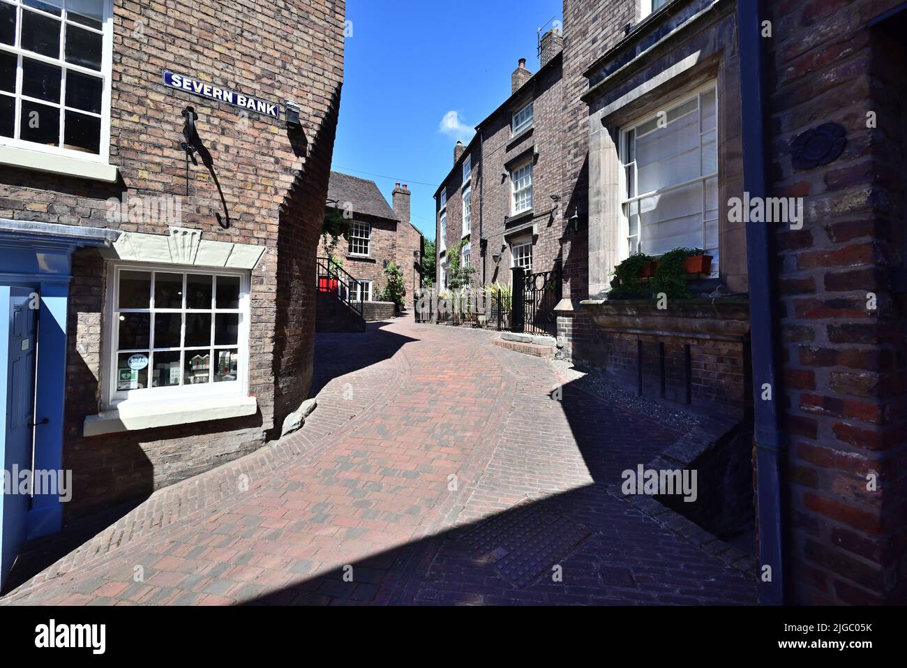 Severn Walk, Ironbridge, a small side street off the main high street Stock Photo
