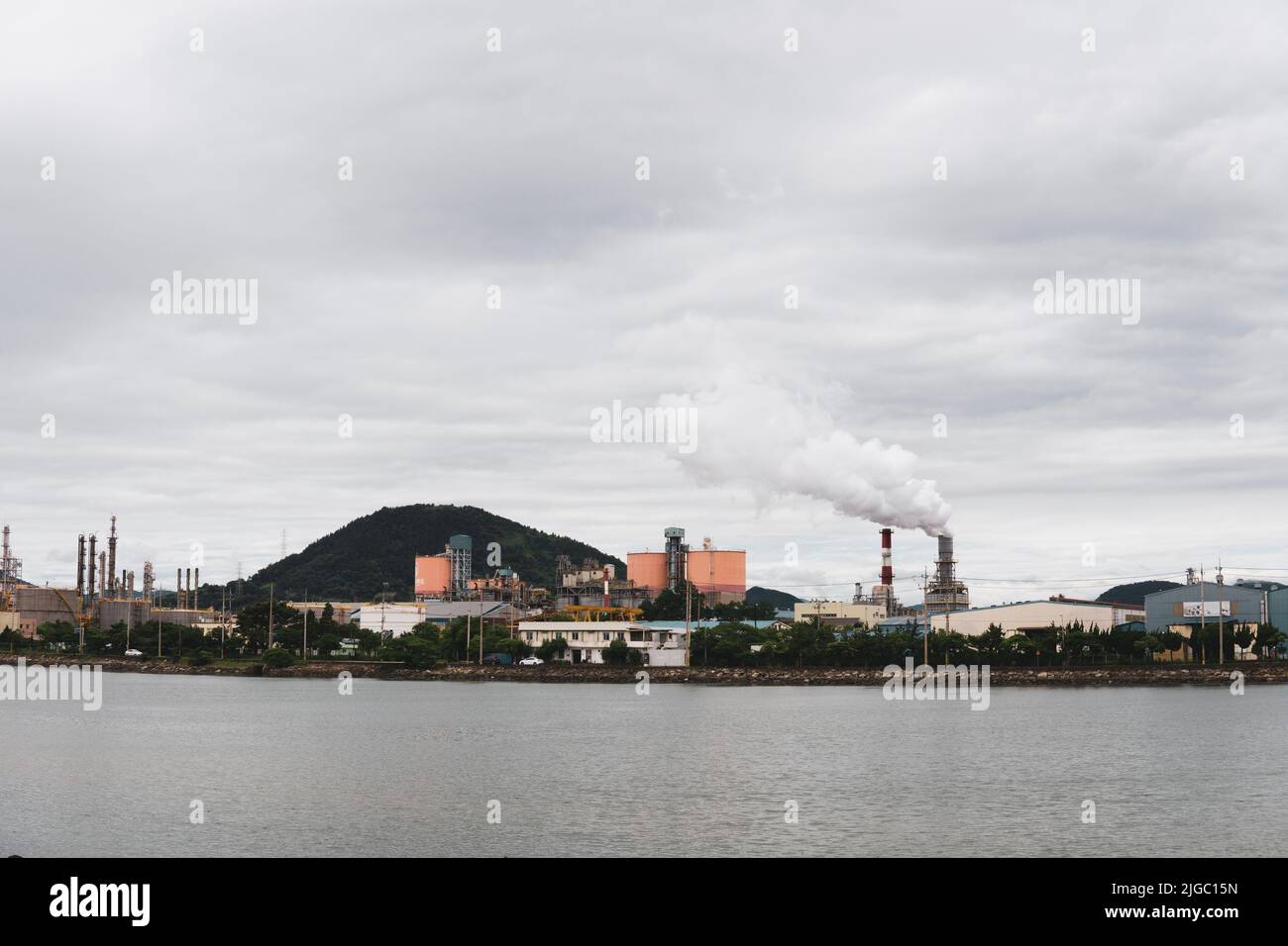 scenery of rivers and factories Stock Photo - Alamy