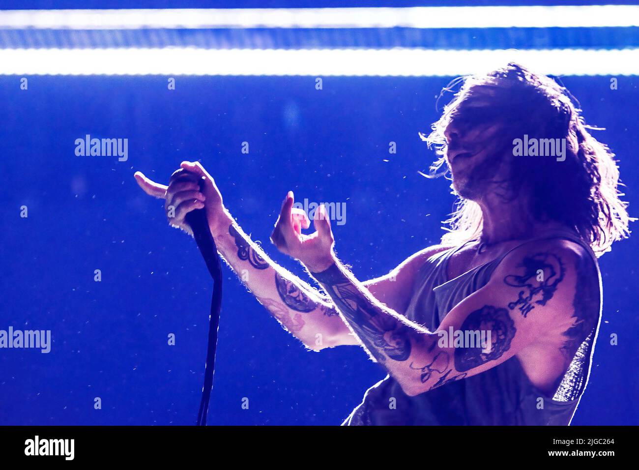 Brandon Boyd of the band Incubus performs on stage at the MadCool Festival in Madrid. Stock Photo