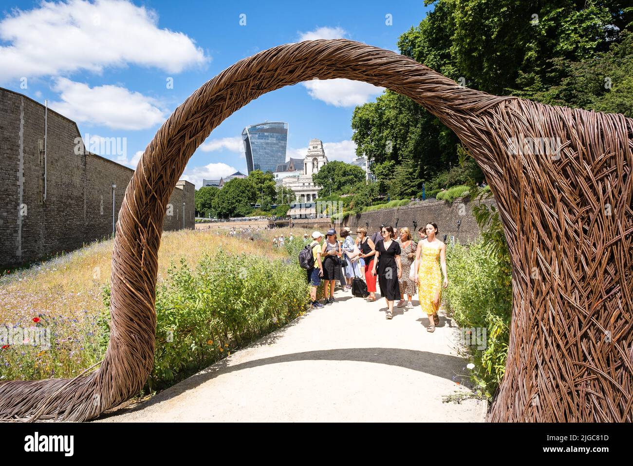 London, UK. 9th July 2022. Tower of London Superbloom for the Queen’s Platinum Jubilee wild