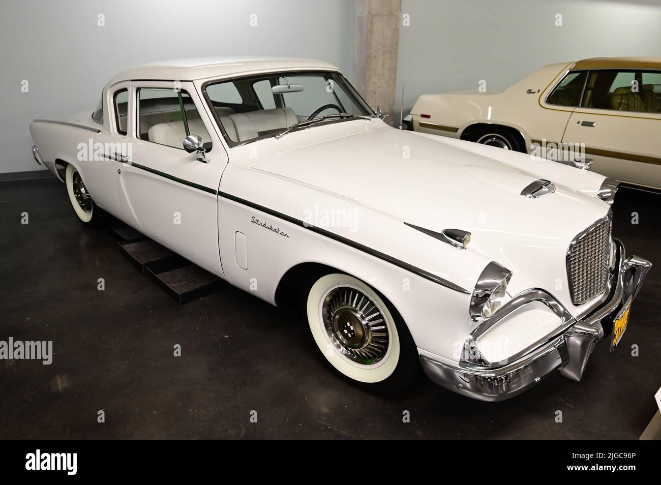 A classic car at a car museum in America Stock Photo