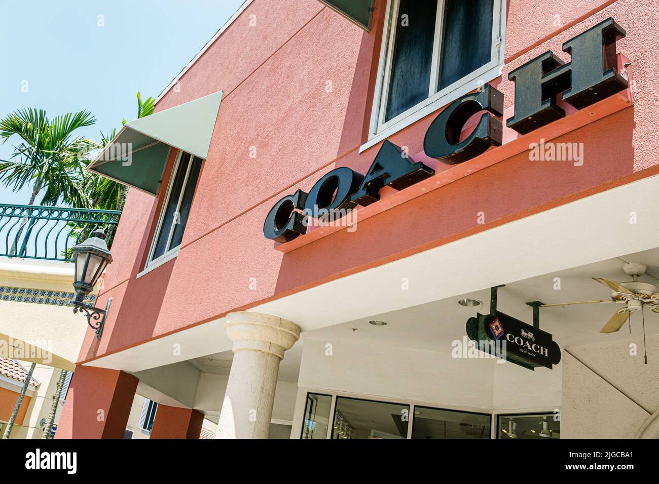 Estero Florida,Miromar Outlet factory outlets designer name brand shopping mall,outside exterior sign Coach fashion Stock Photo