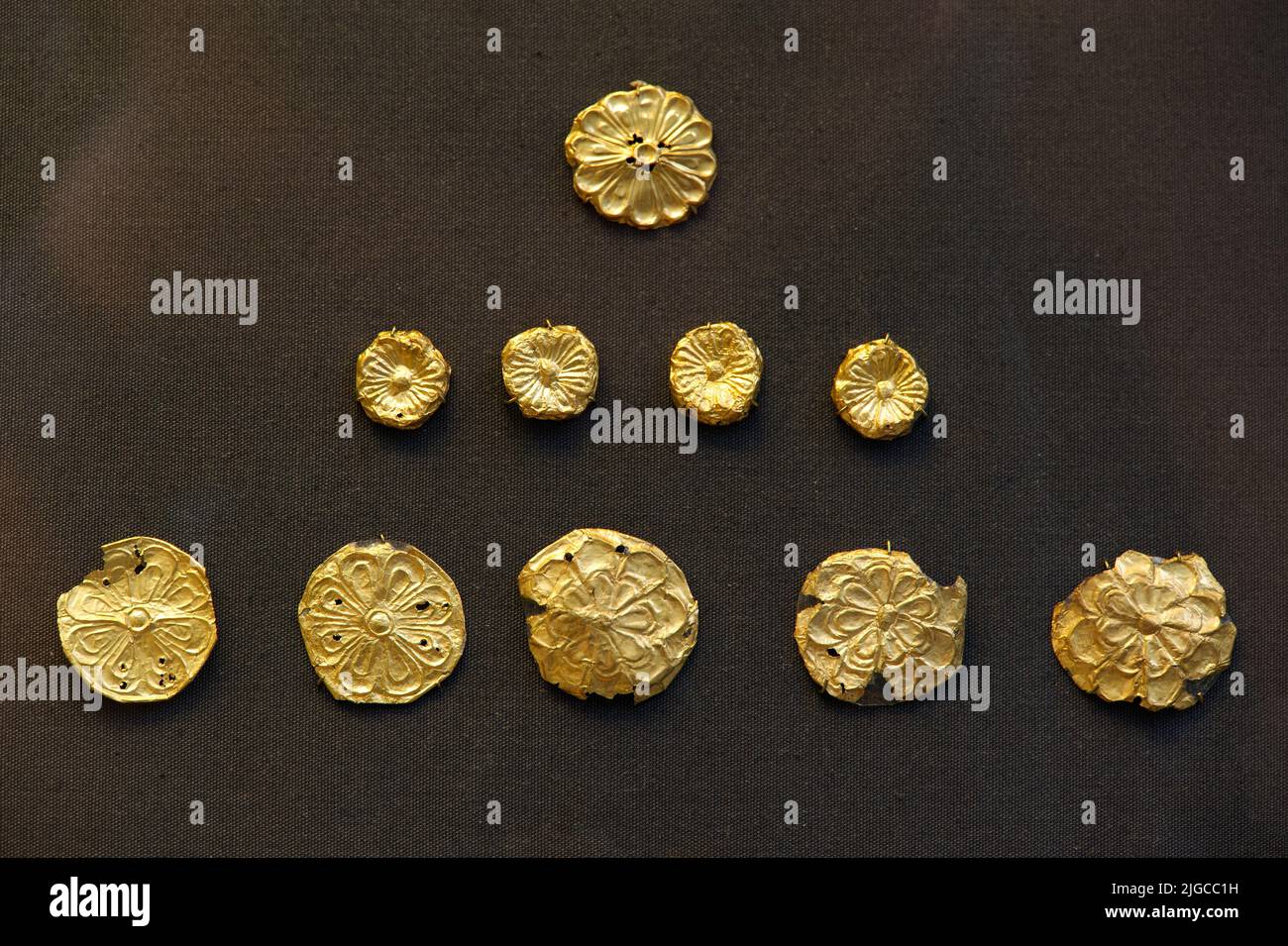 Old gold coins at the British Museum Stock Photo