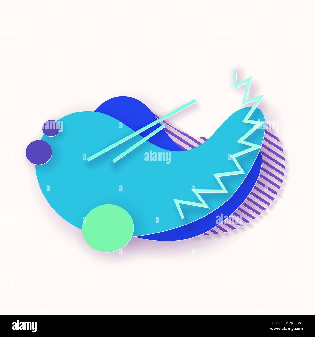 Abstract 3D shape paper cut style. Modern graphic element. Vector illustration. Stock Vector