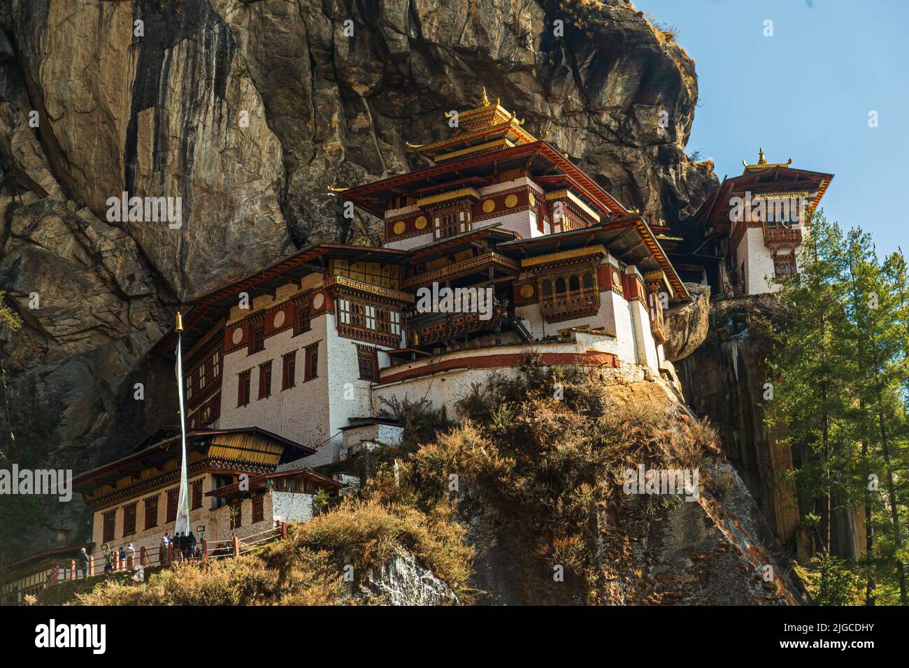 Tigers Nest Monastery or Paro Taktsang near Paro, Bhutan Stock Photo