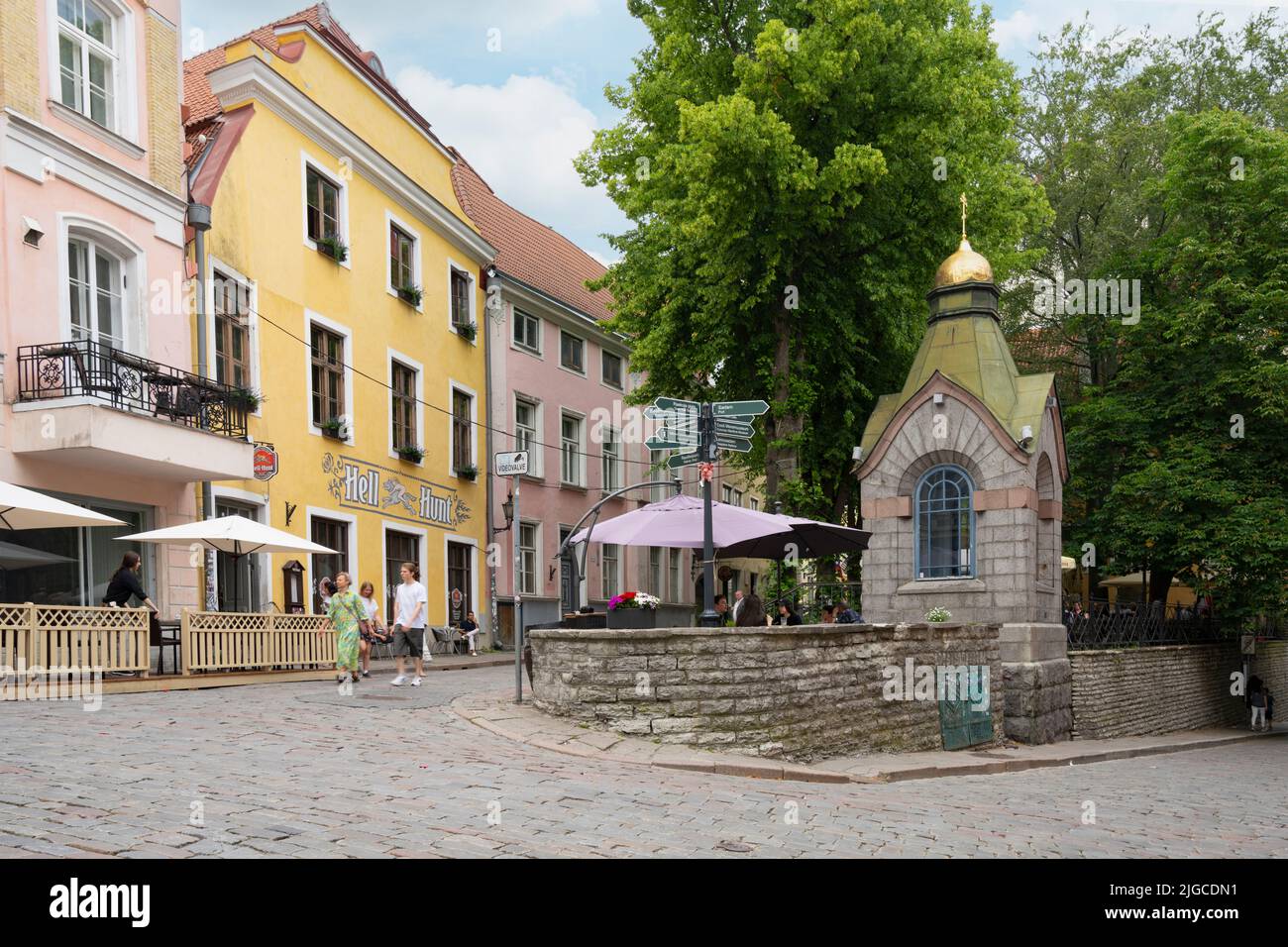 Tallinn, Estonia. July 2022.  view of the typical medieval houses in the historic center of the city Stock Photo