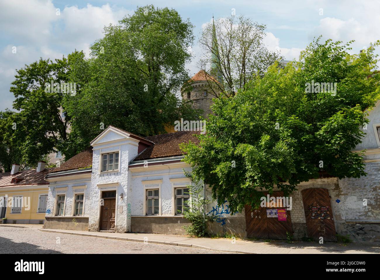 Tallinn, Estonia. July 2022.  view of the typical old houses in the historic center of the city Stock Photo